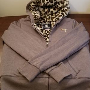 Pink by Victoria Secret Faux Fur Hooded Jacket